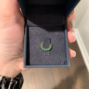 Septum/Daith Clicker Green Sapphire 14k Solid Rose Gold